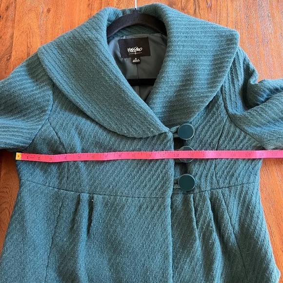 Mossimo Short Waisted Shawl Neck Teal Peacoat Size Small - Picture 8 of 8